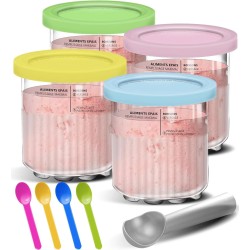 Contenitori di Ricambio per NC500/501 Ninja Creami Deluxe, Set di Coperchi e Contenitori per Gelato Cremoso, Formato Fam