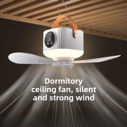 Ventilatore da soffitto portatile ricaricabile 2026, nuovo, senza fili, USB, da appendere, per dormitorio studentesco, l